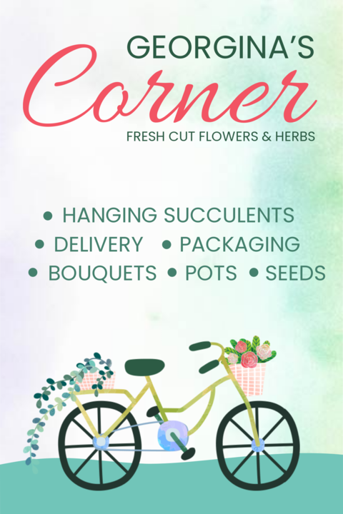 Georgina's Corner Flower Shop Sign Template