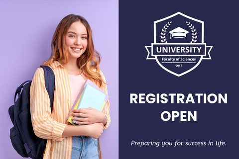 University Registration Open Student Photo Sign Template